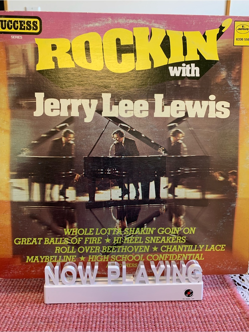 Rockin' with Jerry Lee Lewis Vinyl Record - Yellow & Brown Cover